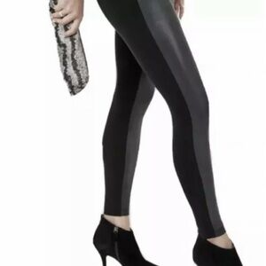 Stella and Dot Black Pleather Front Leggings Sz Medium